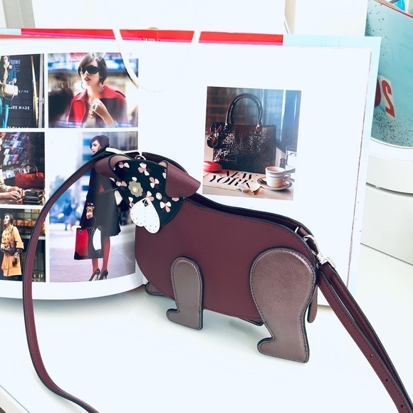 KATE SPADE NEW YORK FLORAL PUP DOG CROSSBODY BAG - Picture 1 of 7